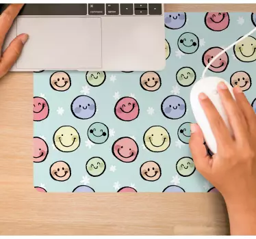 Speelse smileygezichten patronen muismat - TenStickers