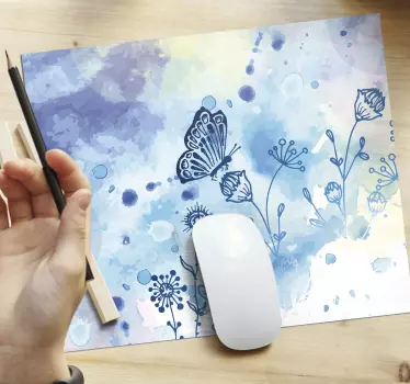 Vlinders muismat Bloemen tekenen en vlinders - TenStickers
