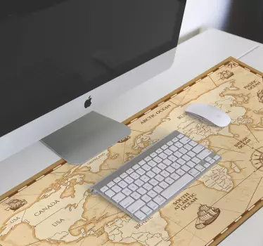 Wereldkaart XXL muismat Wereldkaart vintage - TenStickers