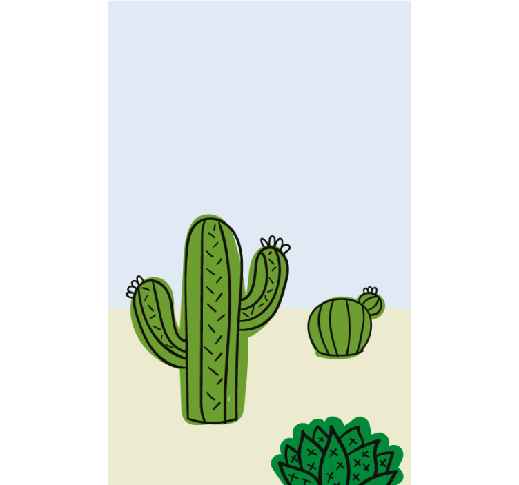 Cactusplant raambekleding keuken - TenStickers