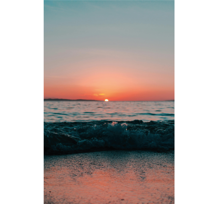 Zonsondergang op een strand raambekleding badkamer - TenStickers