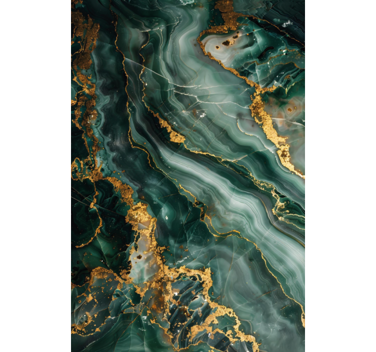 Luxe imitatie van groen marmer raambekleding badkamer - TenStickers