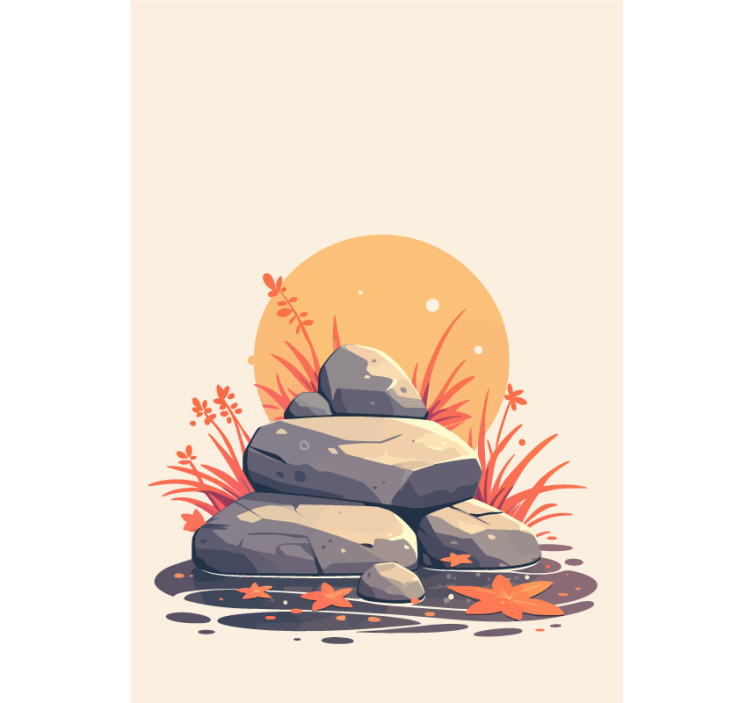 Stenen op water raambekleding badkamer - TenStickers