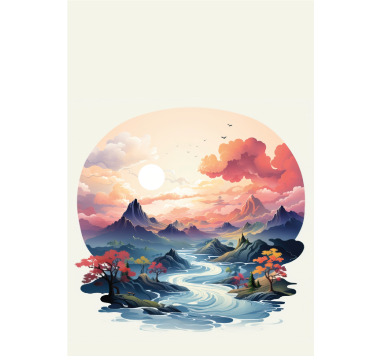 Kleurrijk zenpatroon raambekleding badkamer - TenStickers