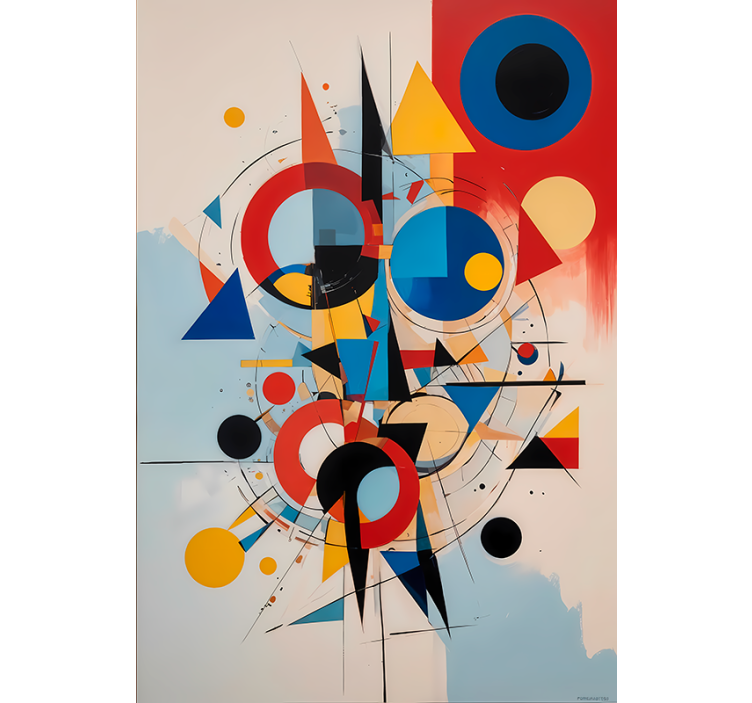 Geometrisch schilderij rolgordijn kunst - TenStickers