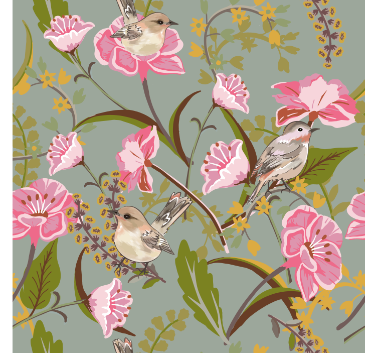 Bloemen rolgordijn keuken - TenStickers