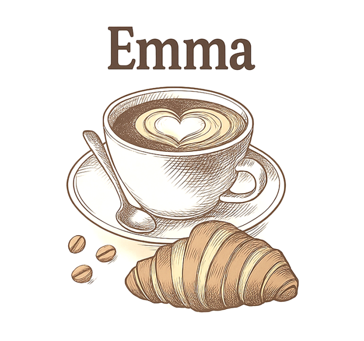 Gepersonaliseerd koffieontwerp rolgordijn keuken - TenStickers