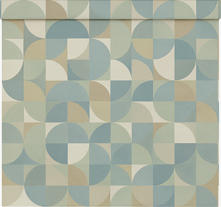 Groene abstracte vormen moderne raambekleding - TenStickers