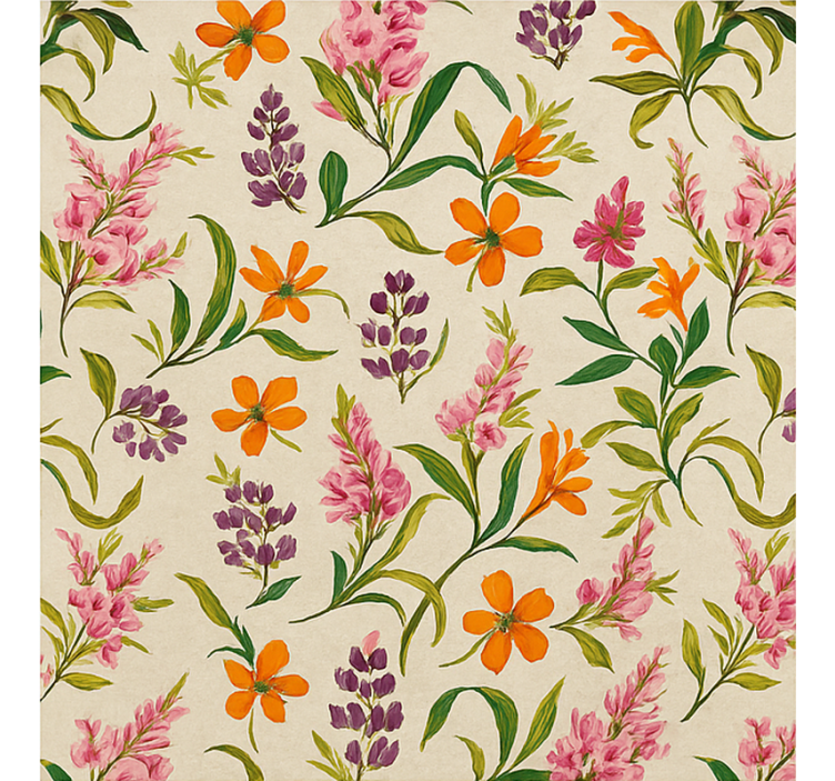 Weelderig bloemenpatroon rolgordijn woonkamer - TenStickers