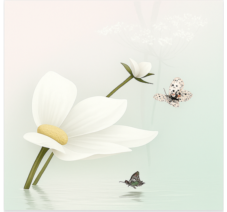 Etherische madeliefjesreflecties rolgordijn keuken - TenStickers