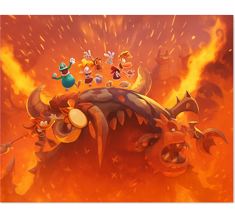 Vurige overwinning op monster gamer rolgordijn - TenStickers