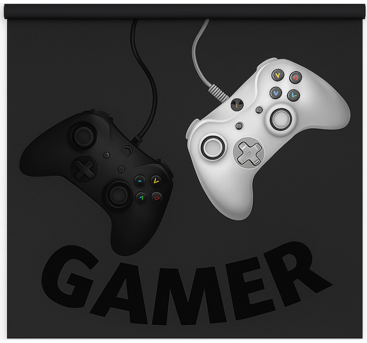 Swingende originele controllers gamer rolgordijn - TenStickers