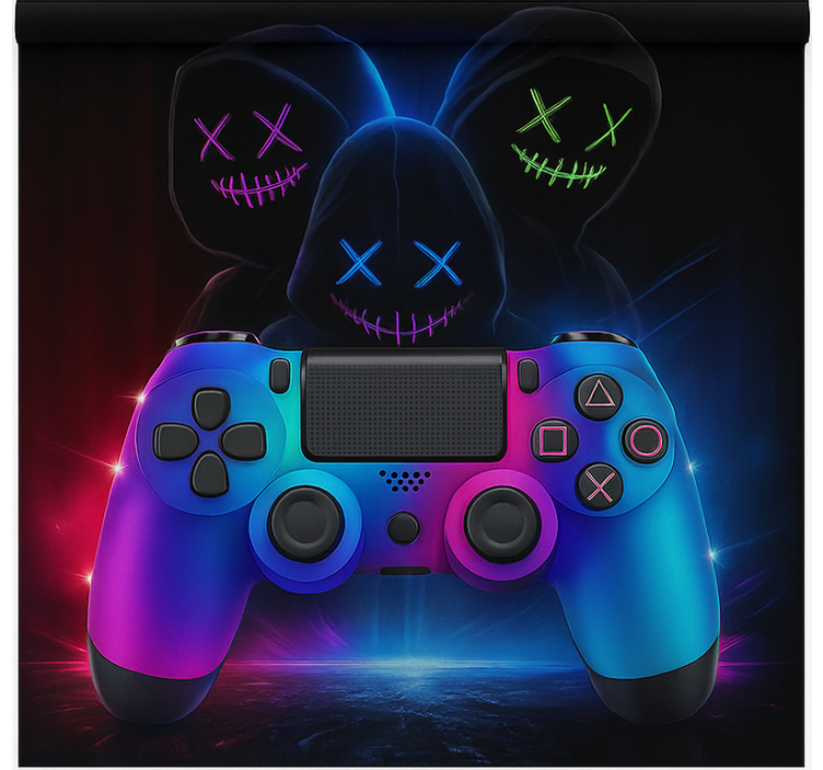 Neon mysterieuze gamers gamer rolgordijn - TenStickers