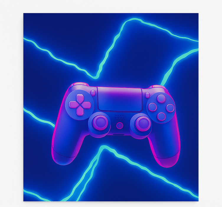 3d neon x-controller gamer rolgordijn - TenStickers
