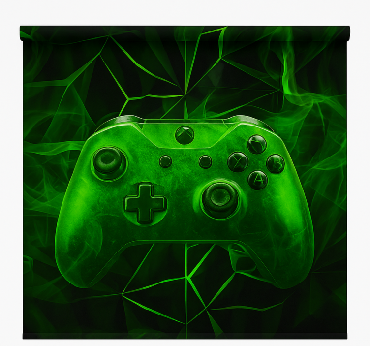 Neon groene mist controller gamer rolgordijn - TenStickers
