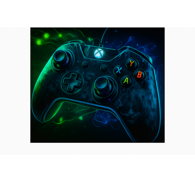 Gloeiende intergalactische controller gamer rolgordijn - TenStickers