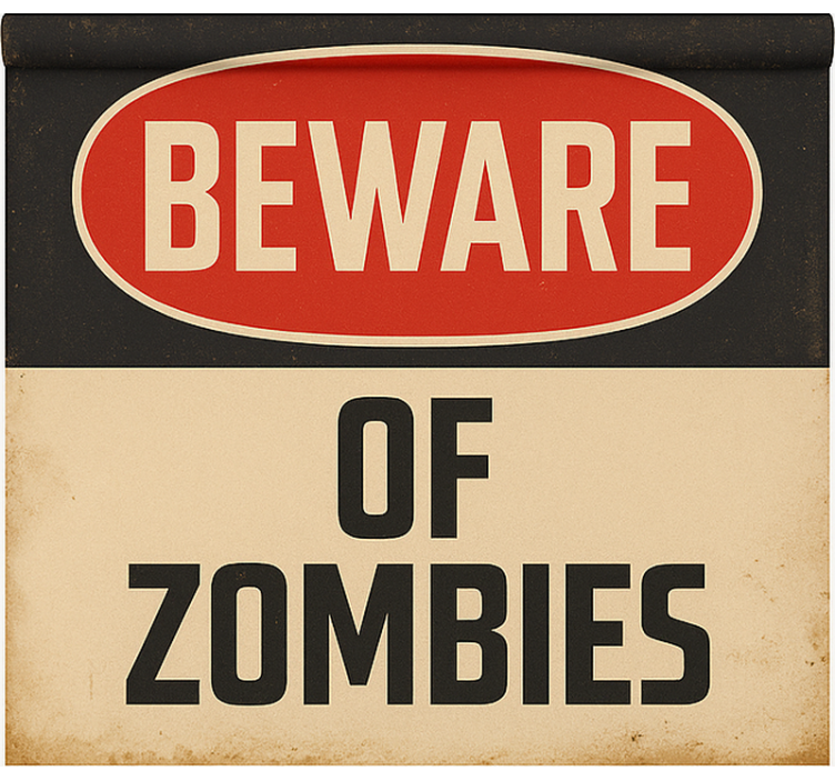 Pas op voor zombies gamer rolgordijn - TenStickers
