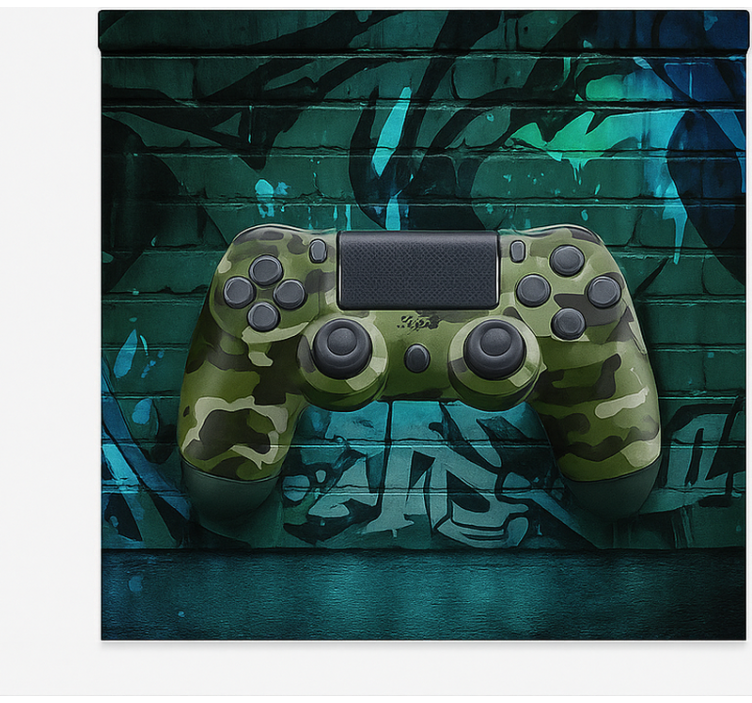 Cammo graffiti gamecontroller gamer rolgordijn - TenStickers