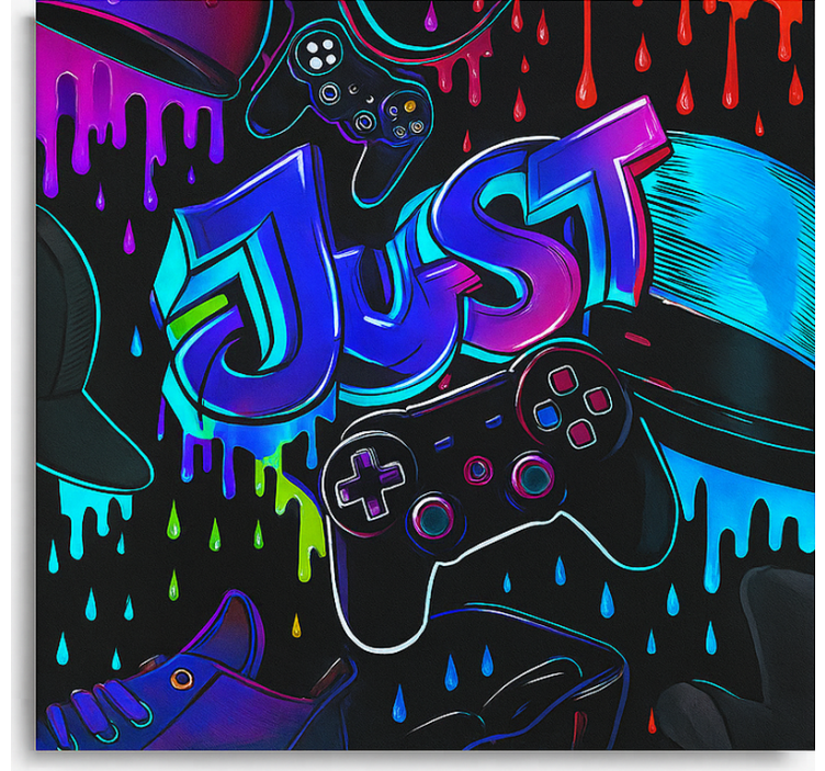 3d just-gamecontroller gamer rolgordijn - TenStickers