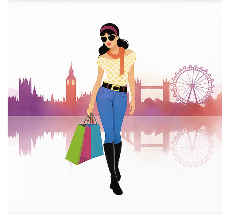 Londense stadsmeisje rolgordijn tienerkamer - TenStickers