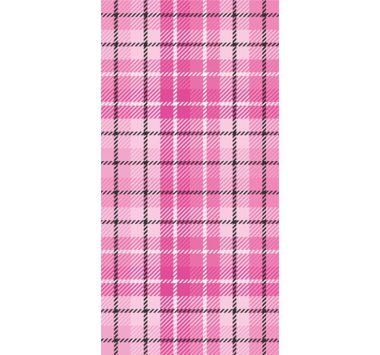 Thuis kantoor raambekleding roze en zwarte tartan - TenStickers