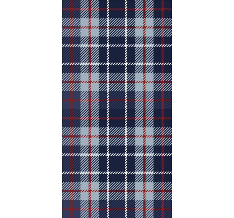 Thuis kantoor raambekleding blauw en rood tartan - TenStickers