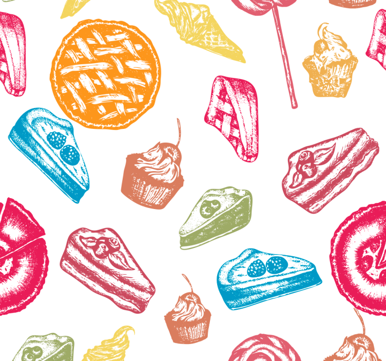 Rolgordijn keuken sweet treats patroon - TenStickers
