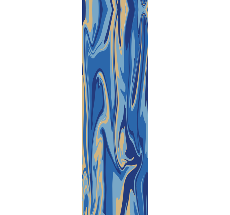 Rolgordijn keuken blauwe gouden marmer - TenStickers