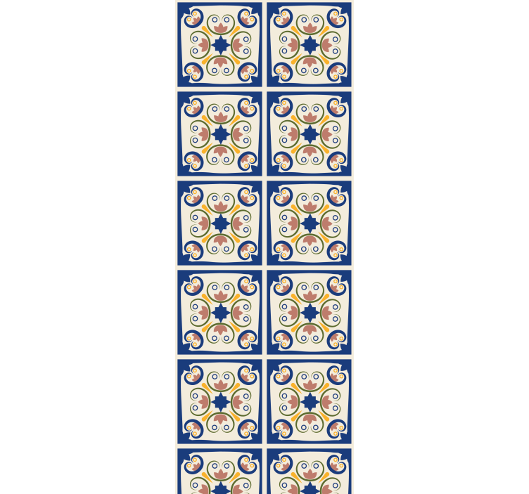 Rolgordijn keuken roze bloemen portugese tegel - TenStickers