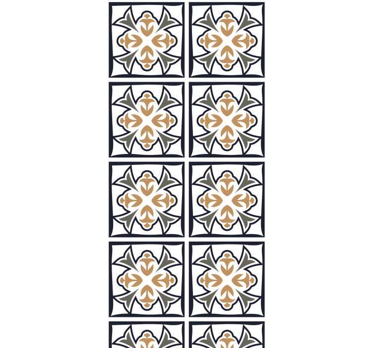 Rolgordijn keuken beige en zwarte portugese tegel - TenStickers