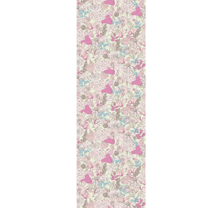 Eetkamer rolgordijn in bloemig grandmillenial stijl - TenStickers