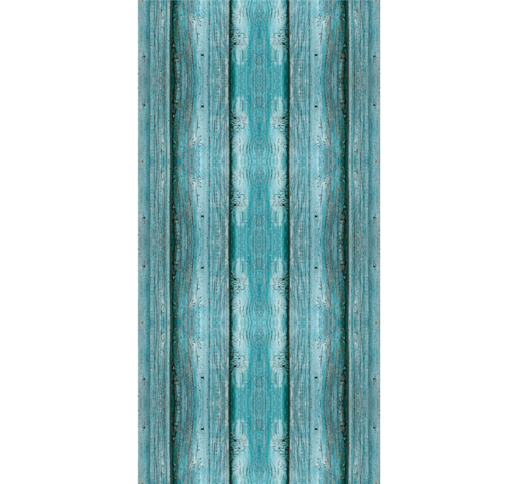 Eetkamer rolgordijn blauw houtstructuur effect - TenStickers