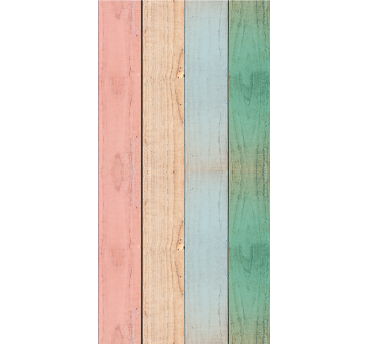Eetkamer rolgordijn met houten structuur in kleurplanken - TenStickers