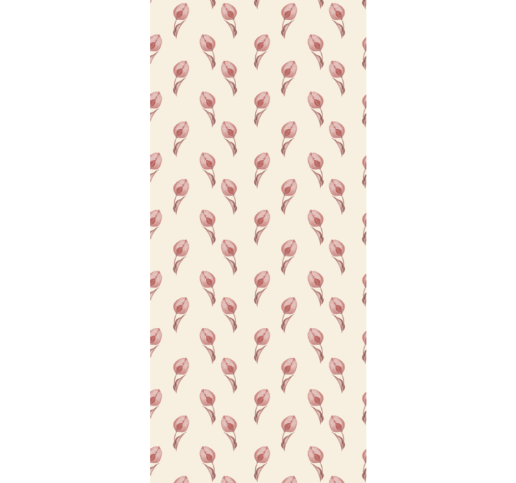 Eetkamer rolgordijn klein roze tulpenpatroon - TenStickers
