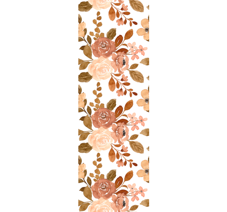 Eetkamer rolgordijn elegante roze pastel bloemen - TenStickers