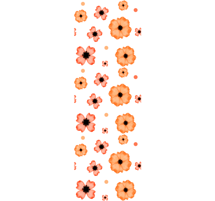 Eetkamer rolgordijn oranje en roze aquarelpatroon - TenStickers