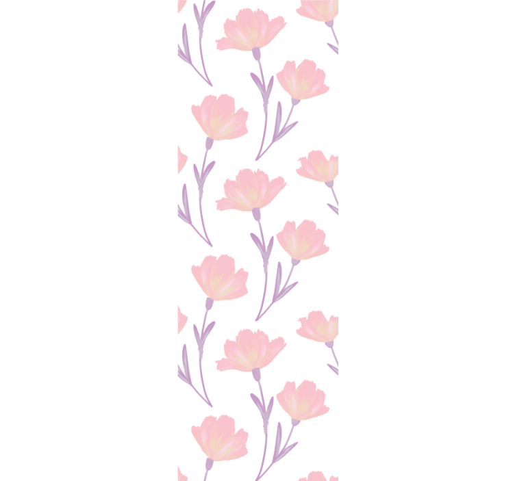 Eetkamer rolgordijn minimalistisch aquarel bloemenpatroon - TenStickers