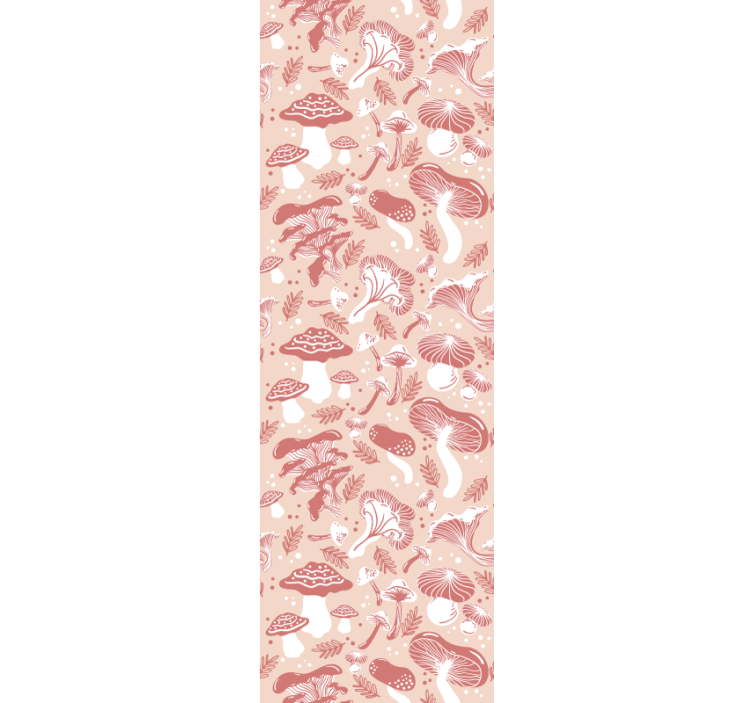 Eetkamer rolgordijn boschampignons op beige achtergrond - TenStickers