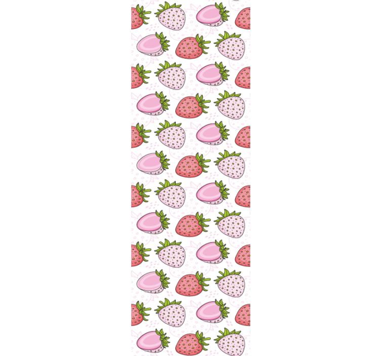 Eetkamer rolgordijn naadloze roze en rode aardbeien - TenStickers