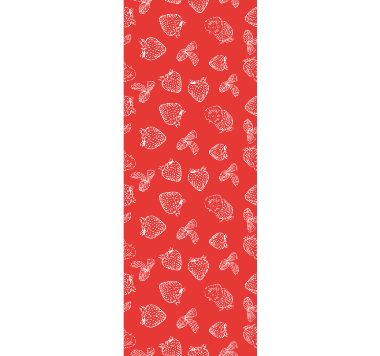 Eetkamer rolgordijn naadloos aardbeien tekening patroon - TenStickers