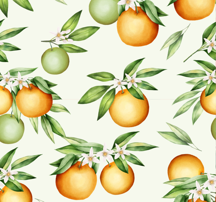 Eetkamer rolgordijn citrusfruit motief - TenStickers