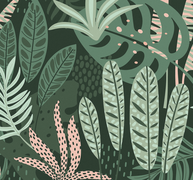 Eetkamer rolgordijn zomerse palm bomen - TenStickers