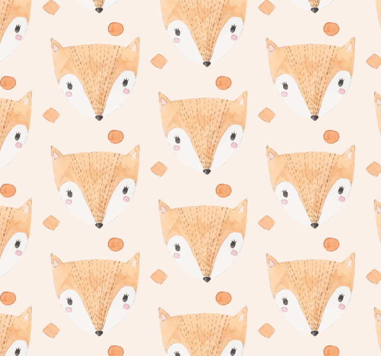 Rolgordijn kinderkamer handgeschilderde vos - TenStickers