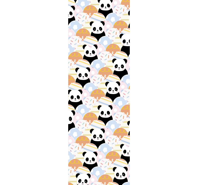 Rolgordijn kinderkamer patchwork dieren panda ontwerp - TenStickers