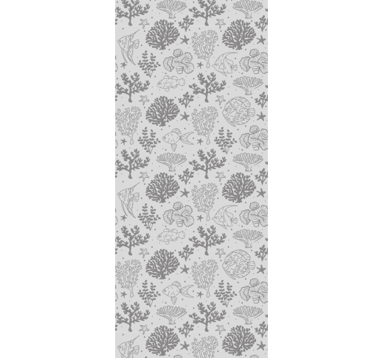 Rolgordijn kinderkamer vintage stijl zee dieren patroon - TenStickers