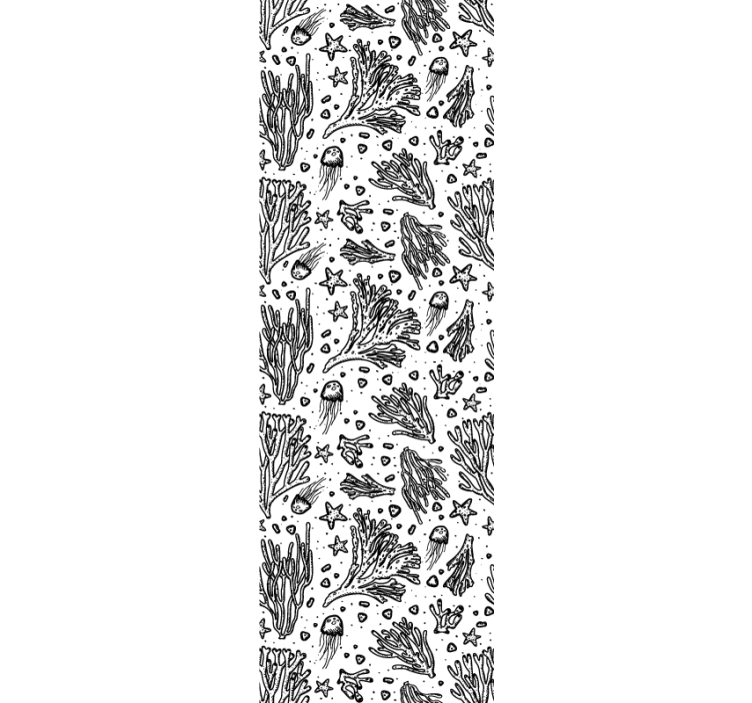 Rolgordijn kinderkamer met zwarte silhouetten van zeedieren - TenStickers