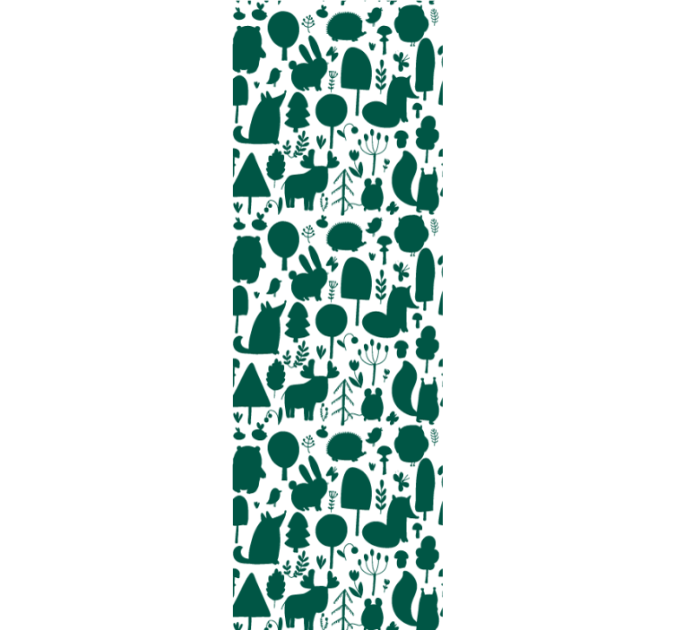 Rolgordijn kinderkamer silhouet van wilde dieren - TenStickers