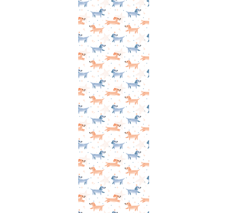 Rolgordijn kinderkamer schattige honden met kroon - TenStickers