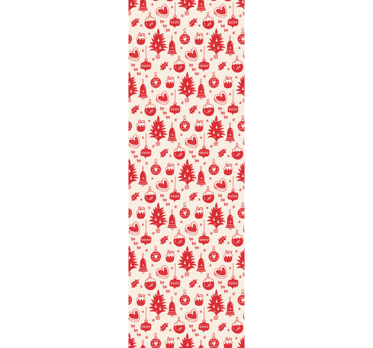 Rolgordijn kinderkamer schattig rood en roze kerstpatroon - TenStickers