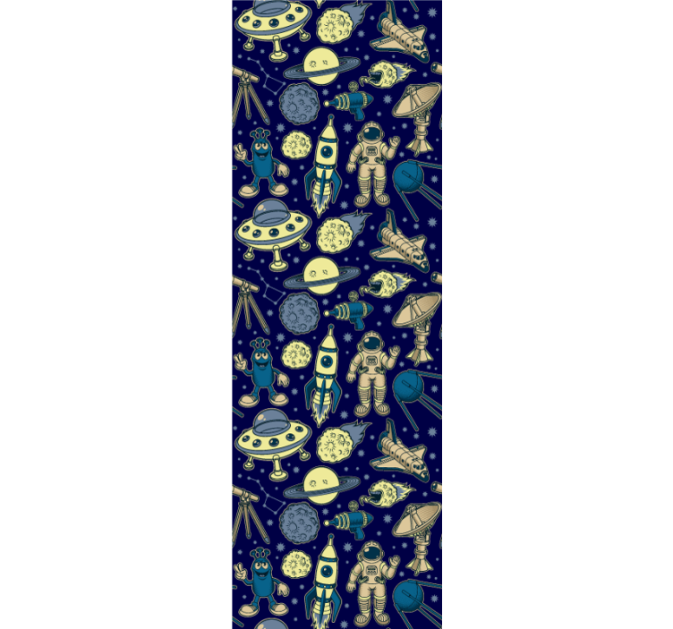 Rolgordijn kinderkamer met planeten astronauten en raket - TenStickers
